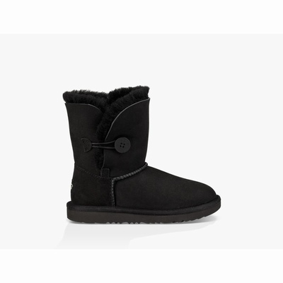 Botas UGG Bailey Button II Criança Pretas | PT-WFNCV